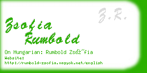 zsofia rumbold business card